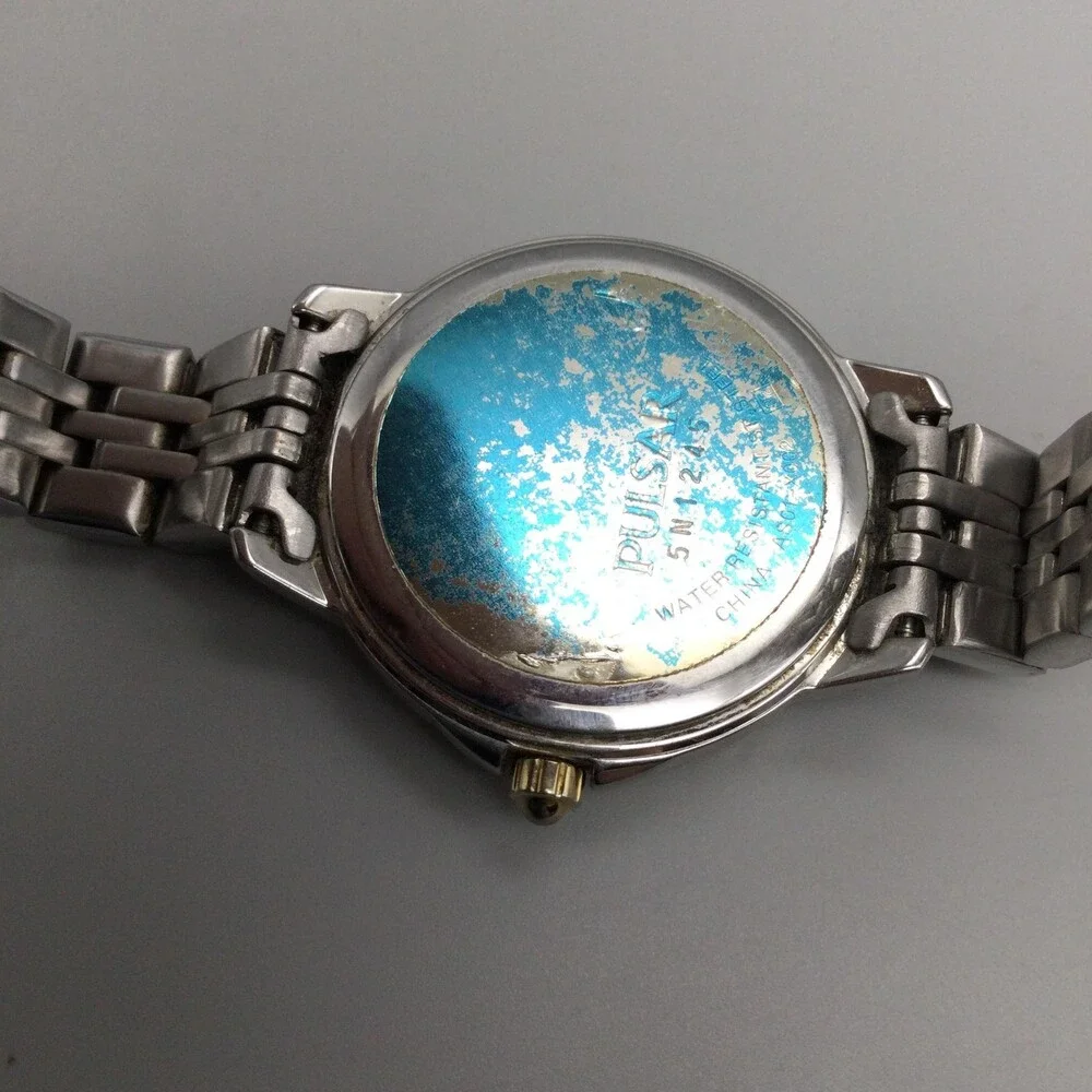 Pulsar Solar Womens Watch 31mm White Dial Two Tone Stainless Bracelet 7.25